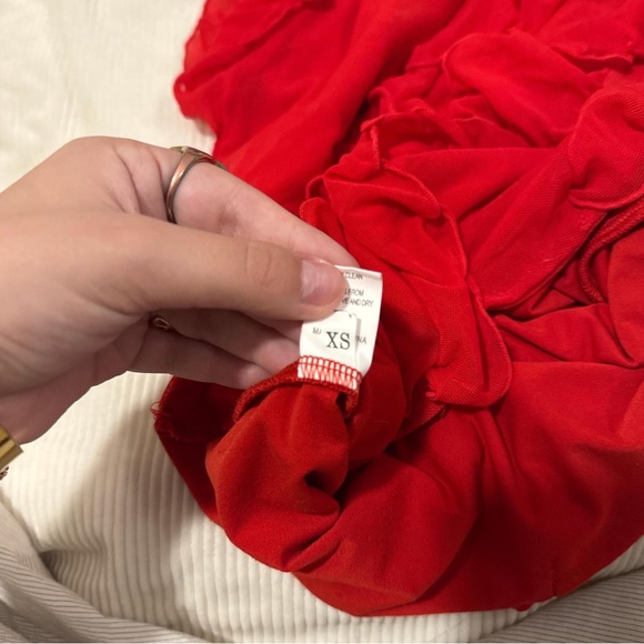 Amazon Strapless Red Ruffle Dress - Picture 3 of 3